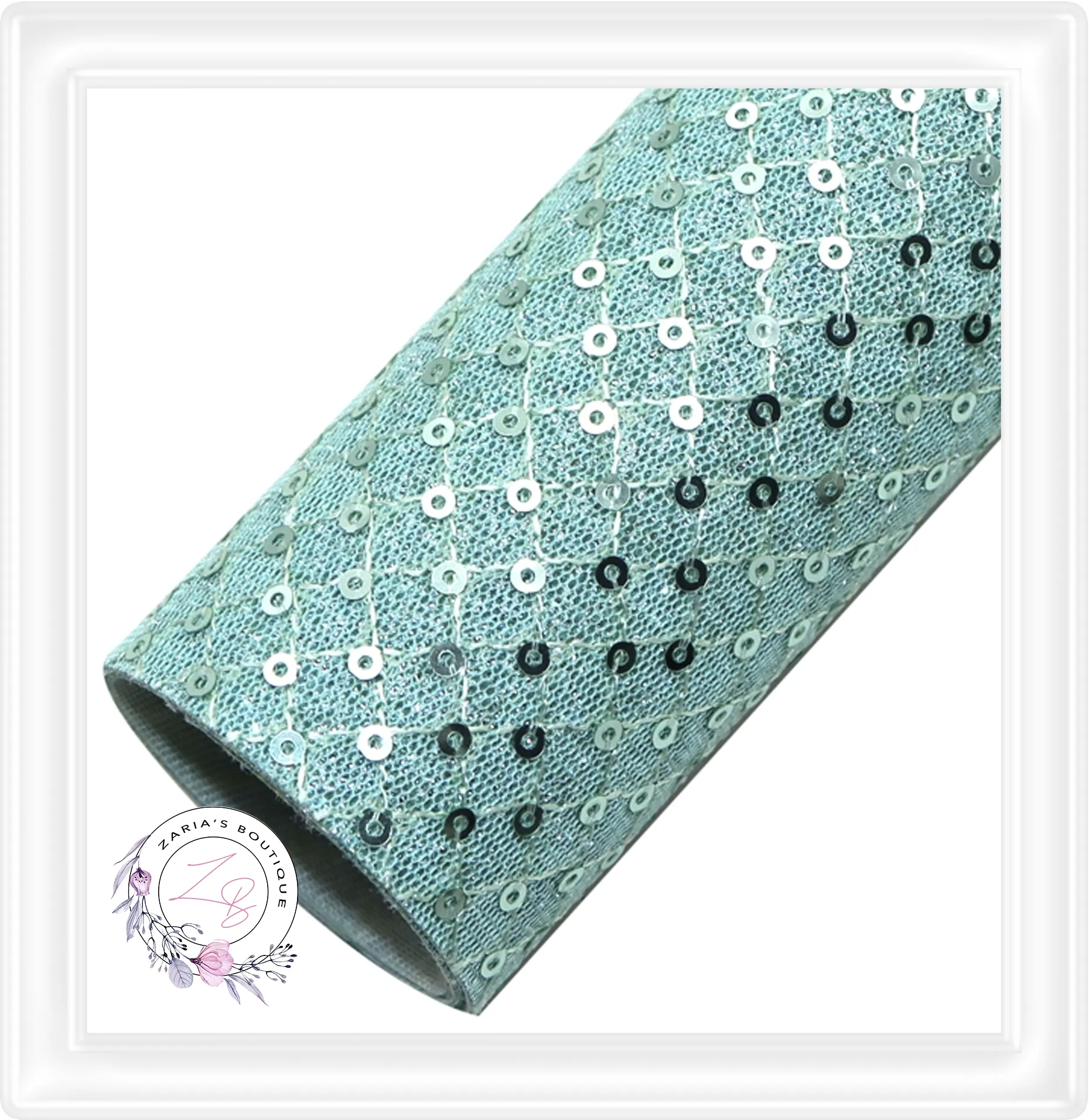∙ Sequin Knit Texture Faux Leather ∙ Seafoam Green  ∙