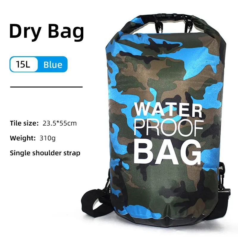 30L & 15L Waterproof Dry Bag Backpack with Wet/Dry Separation Pocket – Durable Outdoor Gear for Kayaking, Boating, Swimming & Water Sports
