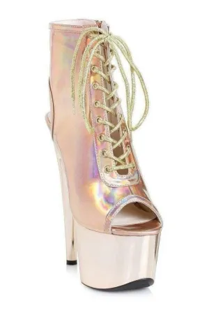 709-CLARA Platform Sandal  | Gold Faux Leather