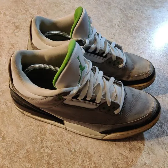 Air Jordan 3 Retro Chlorophyll Mens Size 11.5 Sneakers * Read Description *
