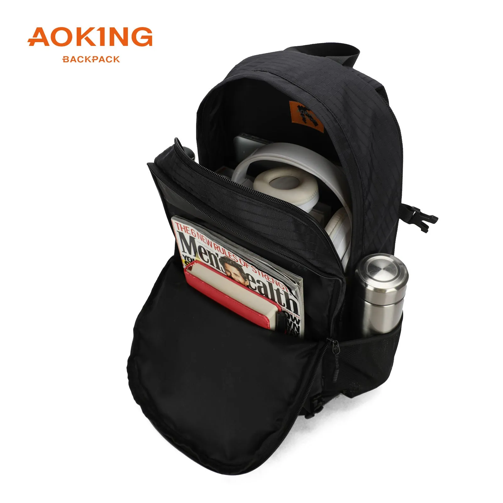 Aoking Backpack Black Casual Backpack Student Bag XN3377
