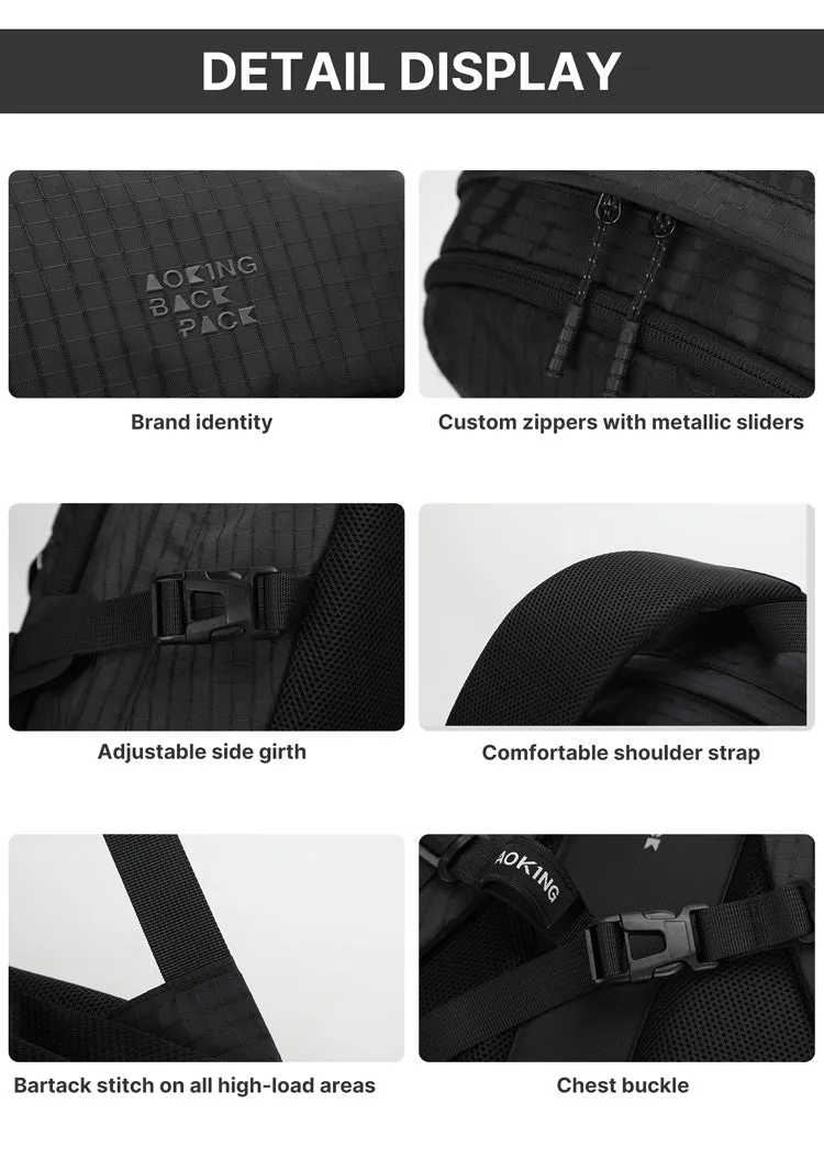 Aoking Backpack Black Casual Backpack Student Bag XN3377