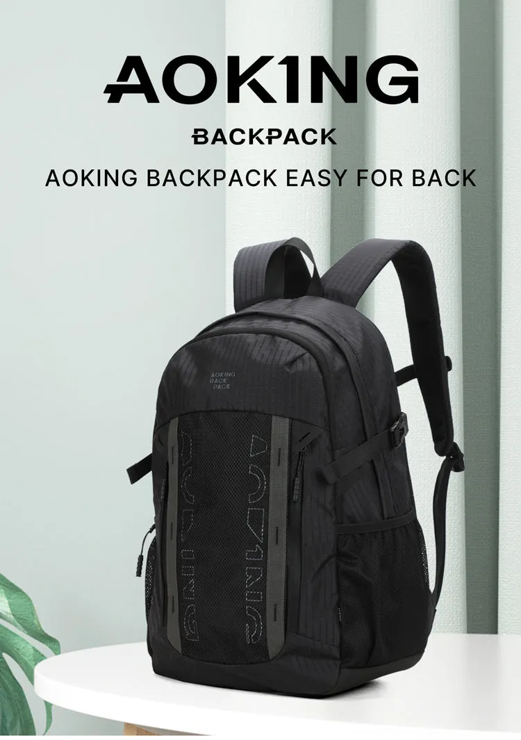 Aoking Backpack Black Casual Backpack Student Bag XN3377