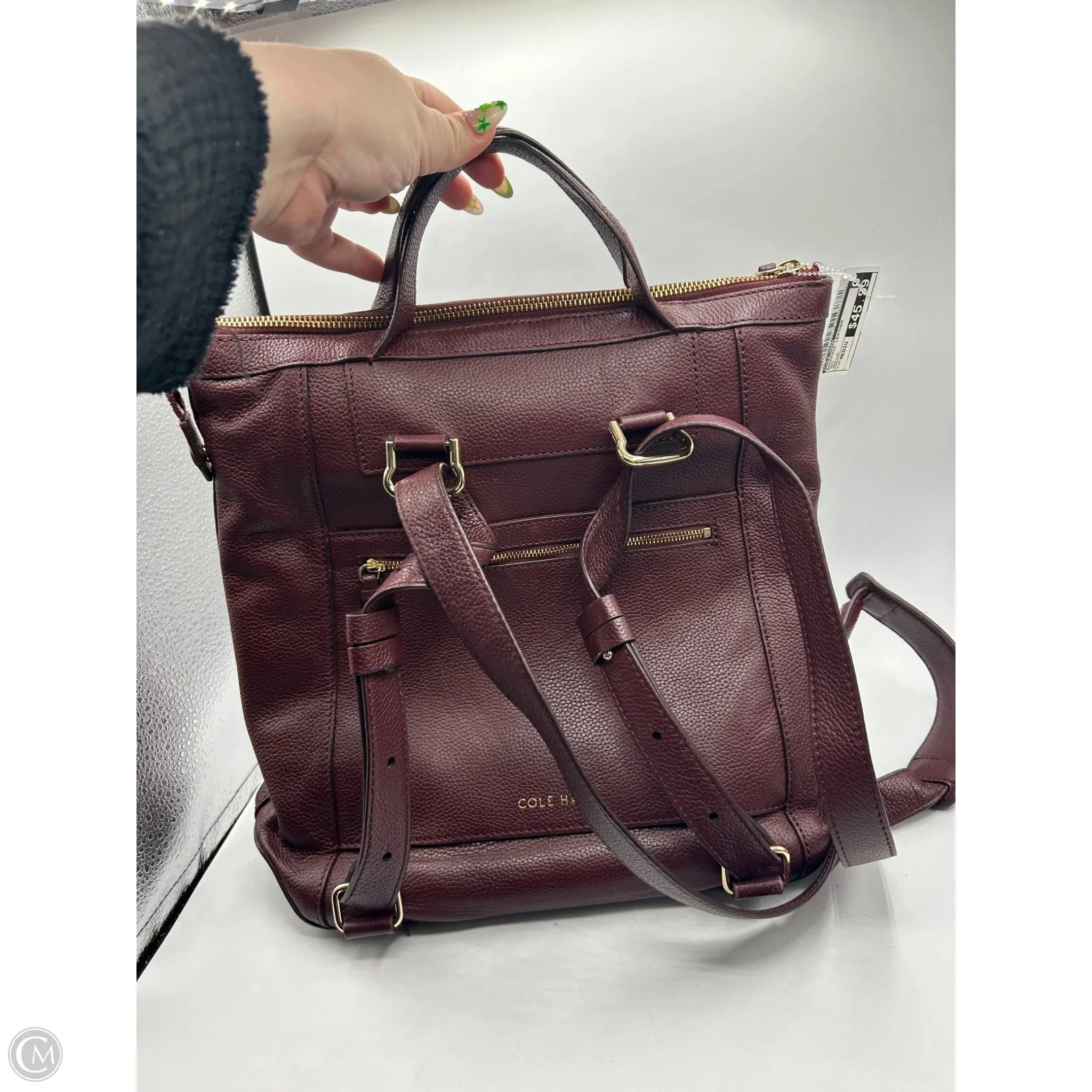 Backpack Leather By Cole-haan, Size: Medium