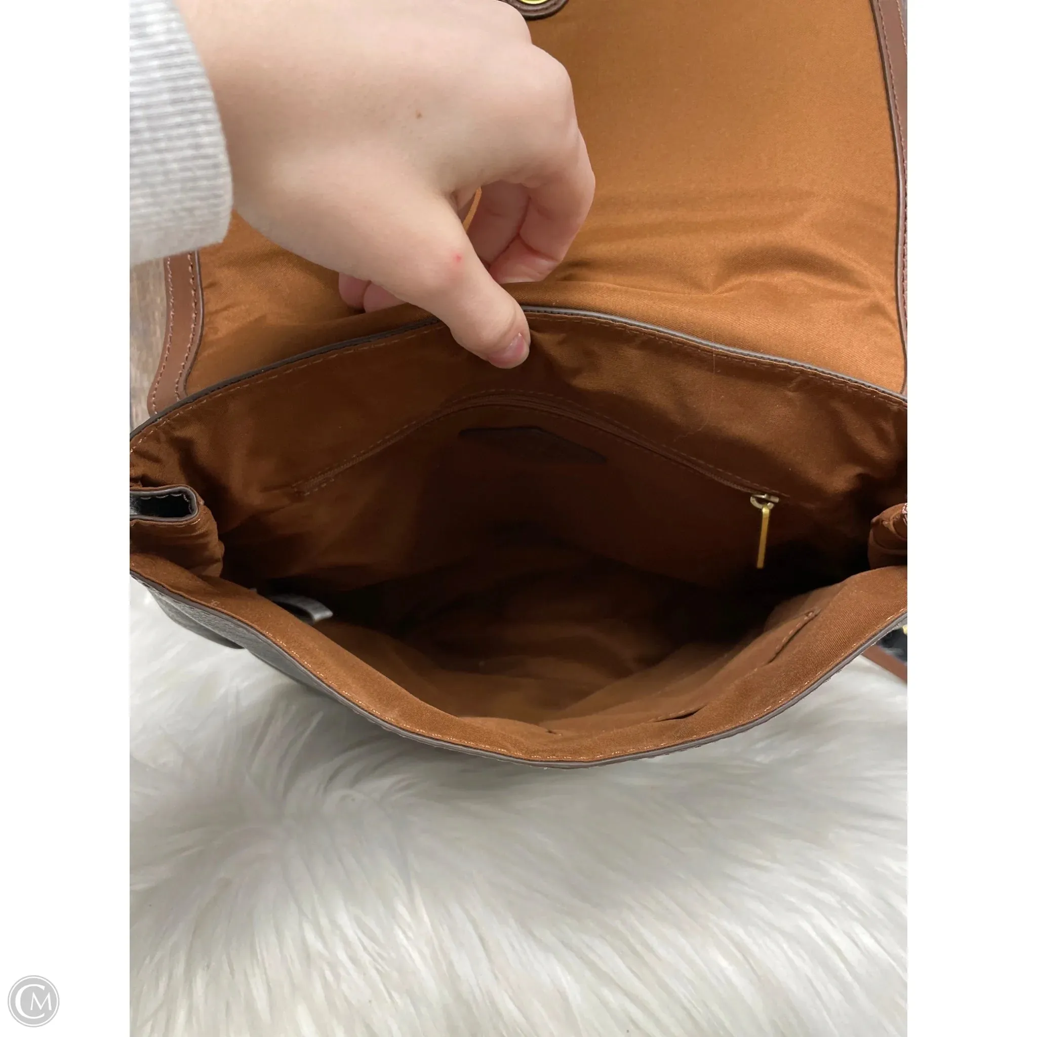 Backpack Leather By Fossil, Size: Medium