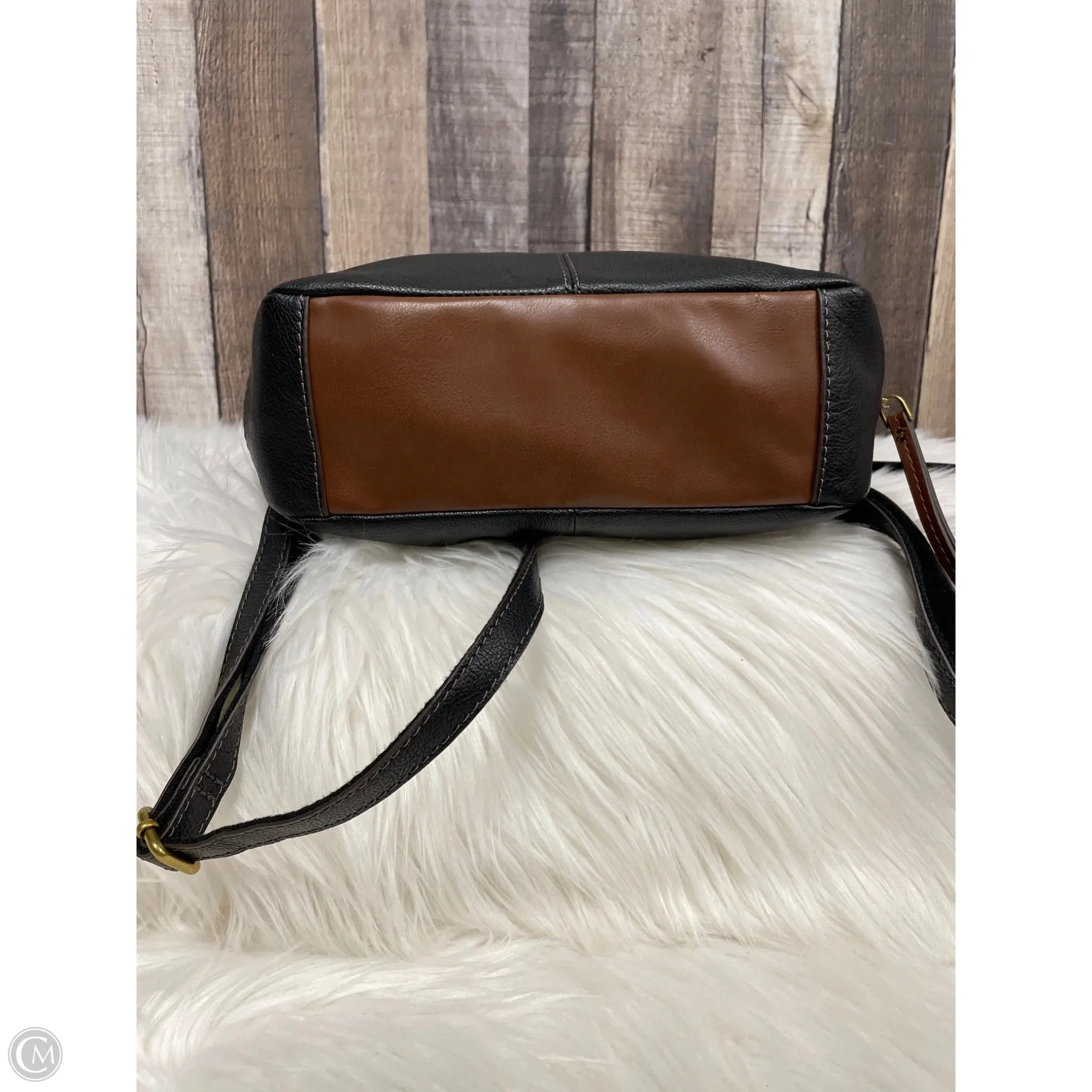 Backpack Leather By Fossil, Size: Medium
