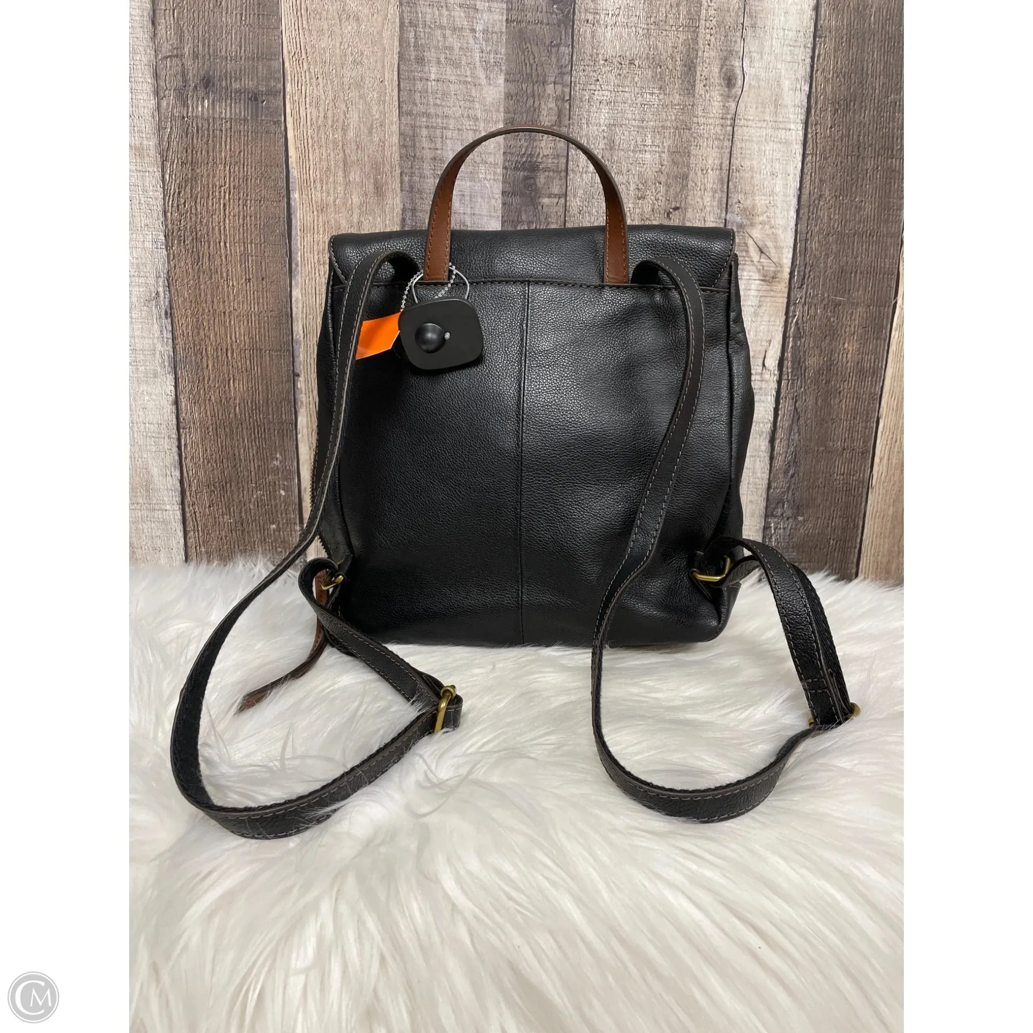 Backpack Leather By Fossil, Size: Medium