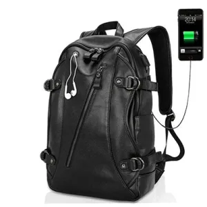 Backpack USB Charging <br> Vegan Leather