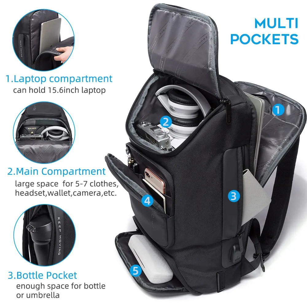 BANGE Laptop Backpack 15.6inch Business Travelling Backpack with USB Charger Port,Weekender Carry-On Backpack