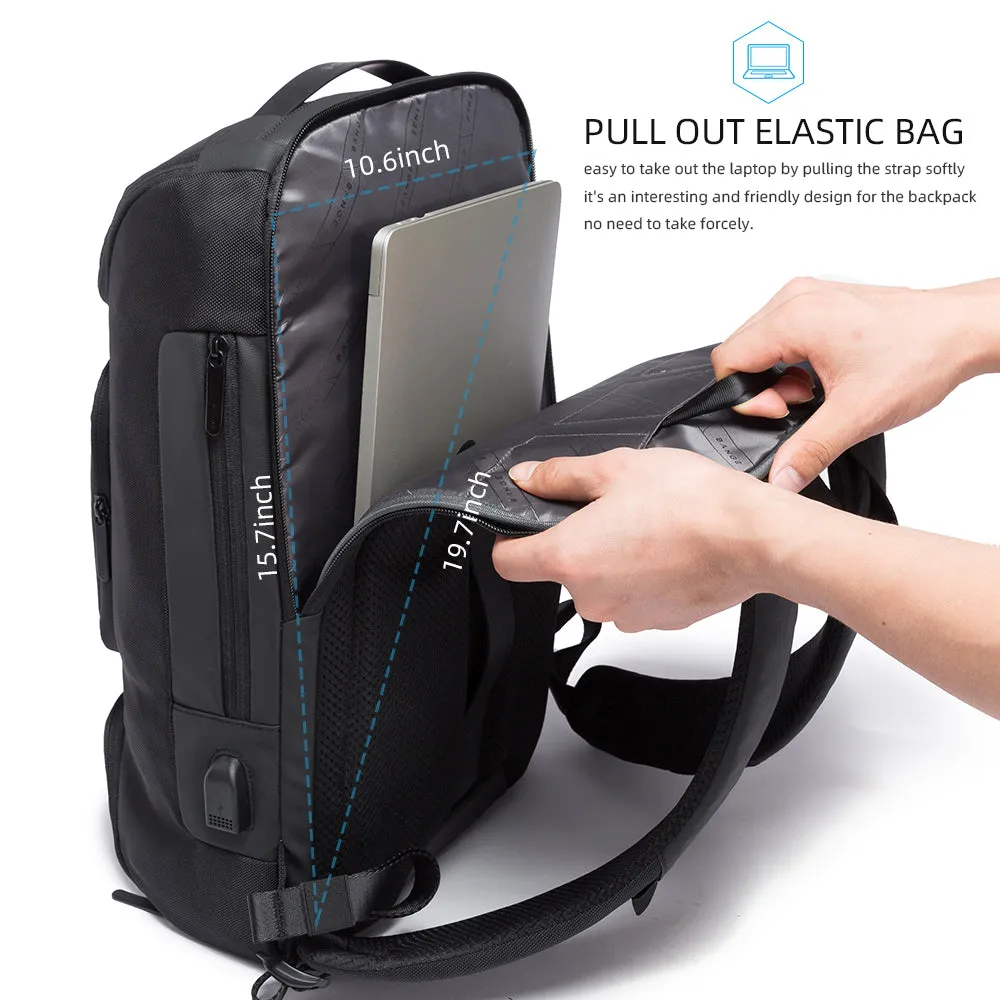 BANGE Laptop Backpack 15.6inch Business Travelling Backpack with USB Charger Port,Weekender Carry-On Backpack
