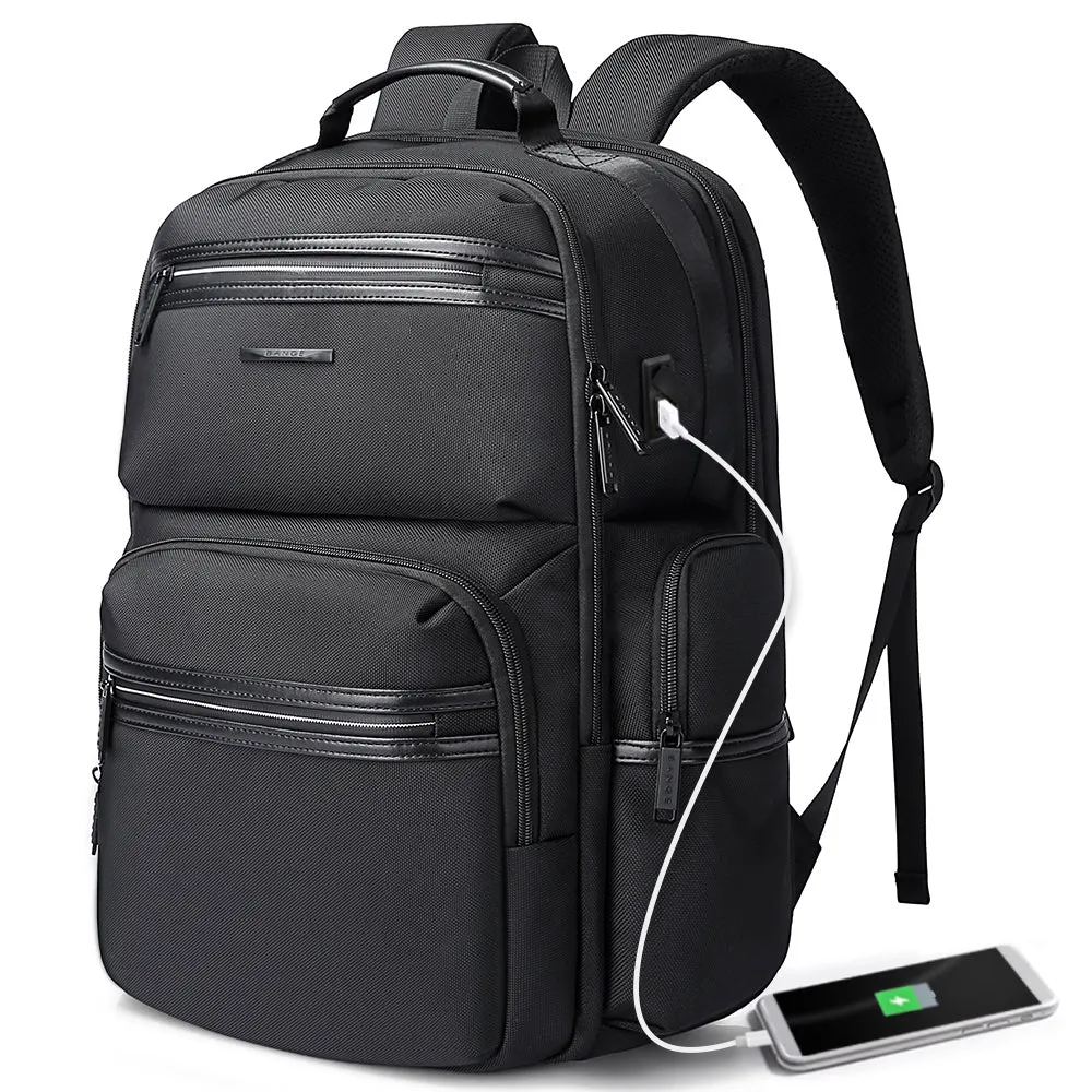 BANGE Laptop Backpack for Men，Business Travelling Backpacks with USB Charger Port,Weekender Carry-On Luggage Backpack