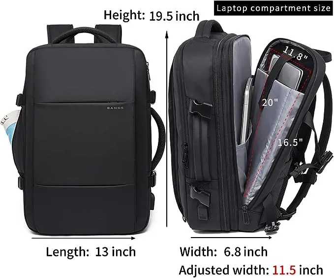 BANGE Weekender Carry-on Backpack,45L Expandable Travel Backpacks for Airplanes,Convertible Backpack Briefcase for Traveling,Water Resistant 17.3” Laptop Backpack for Men & Women…
