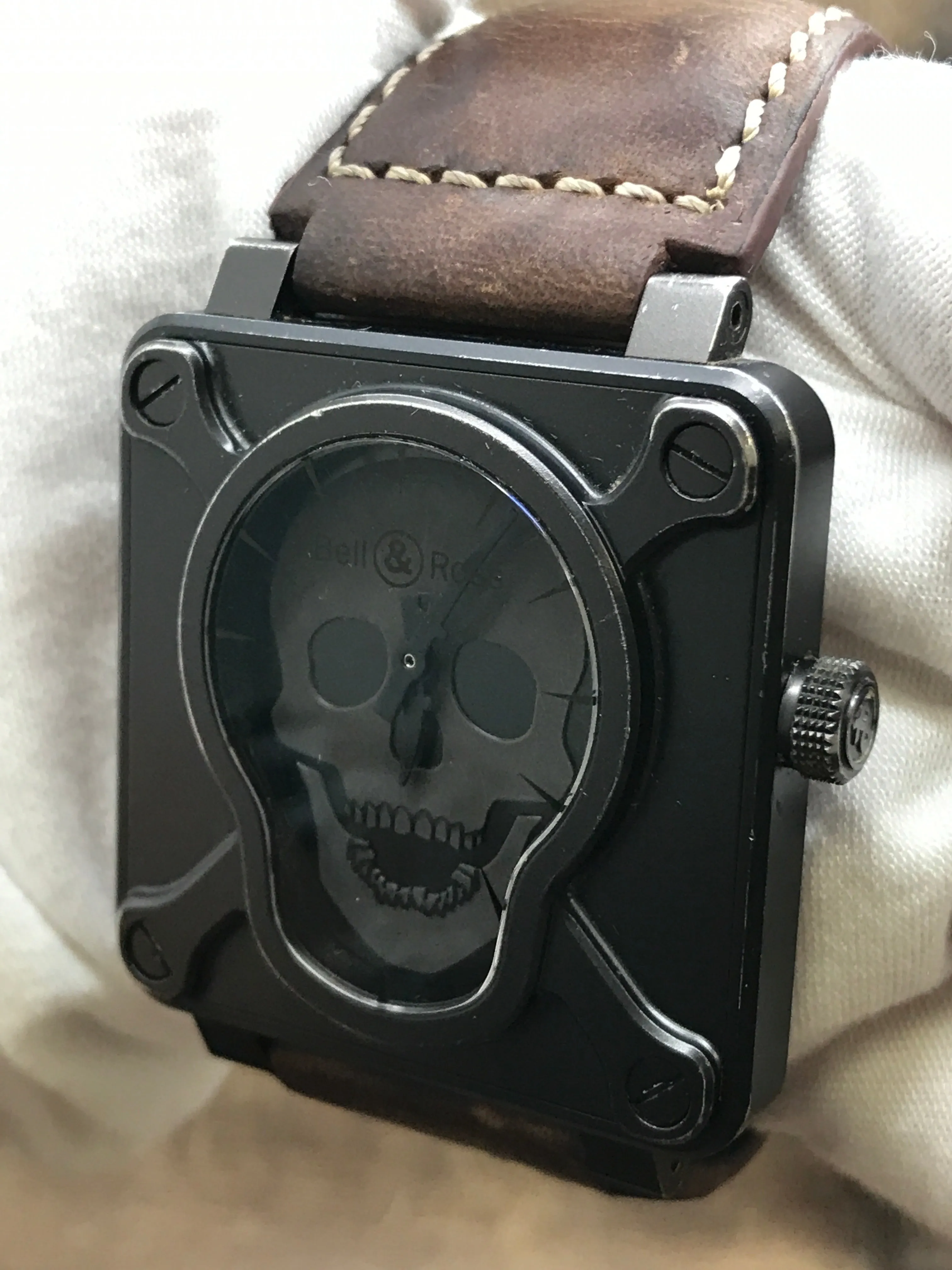 Bell & Ross Airborne Skull & Crossbones Limited Edition BR01-92-SA Grey Dial Automatic Men's Watch