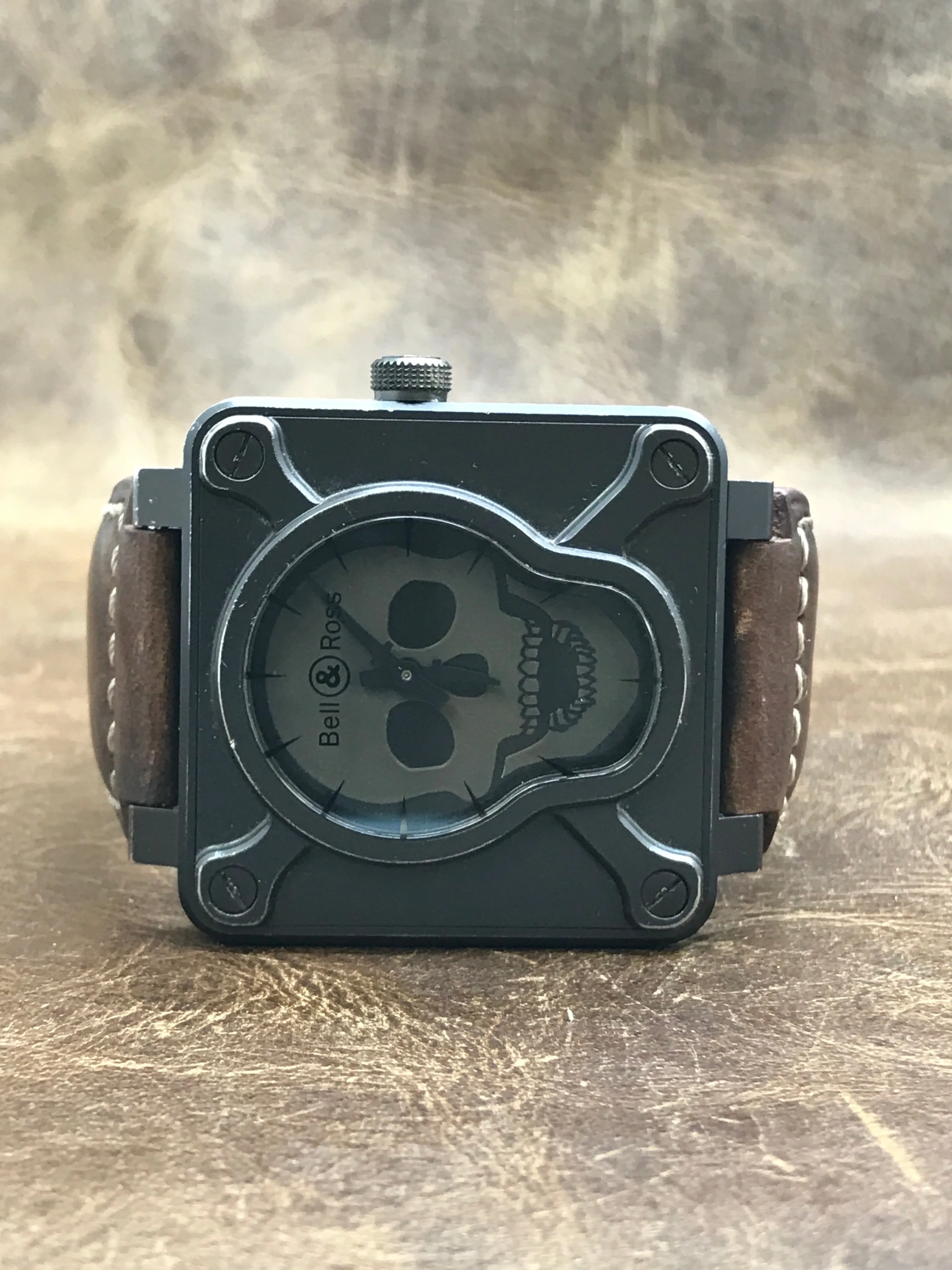 Bell & Ross Airborne Skull & Crossbones Limited Edition BR01-92-SA Grey Dial Automatic Men's Watch