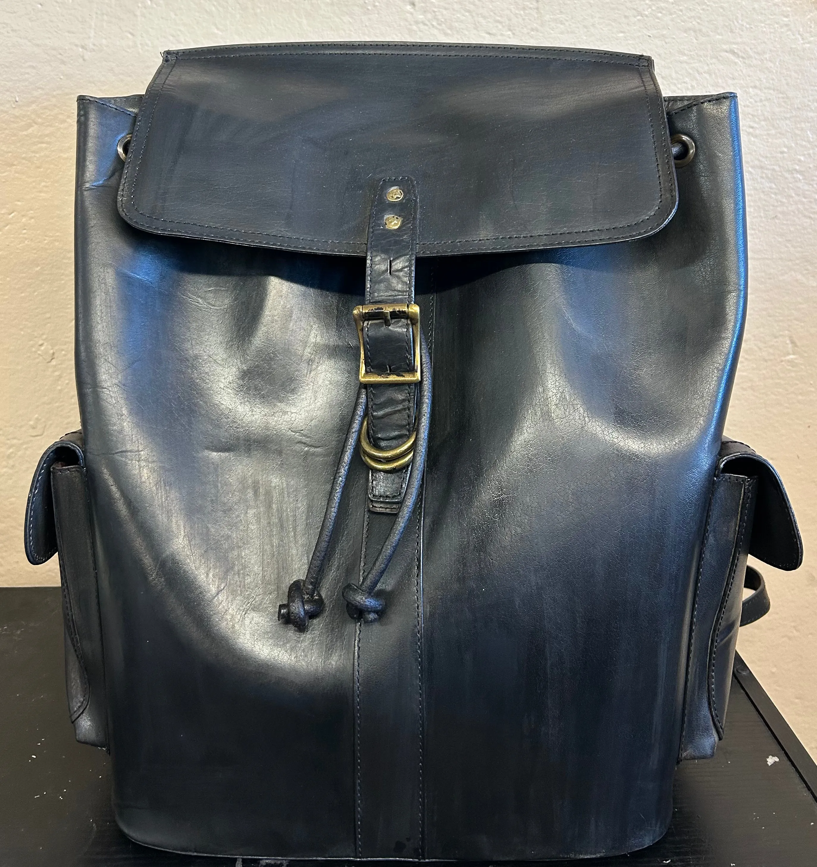 Black Leather Backpack
