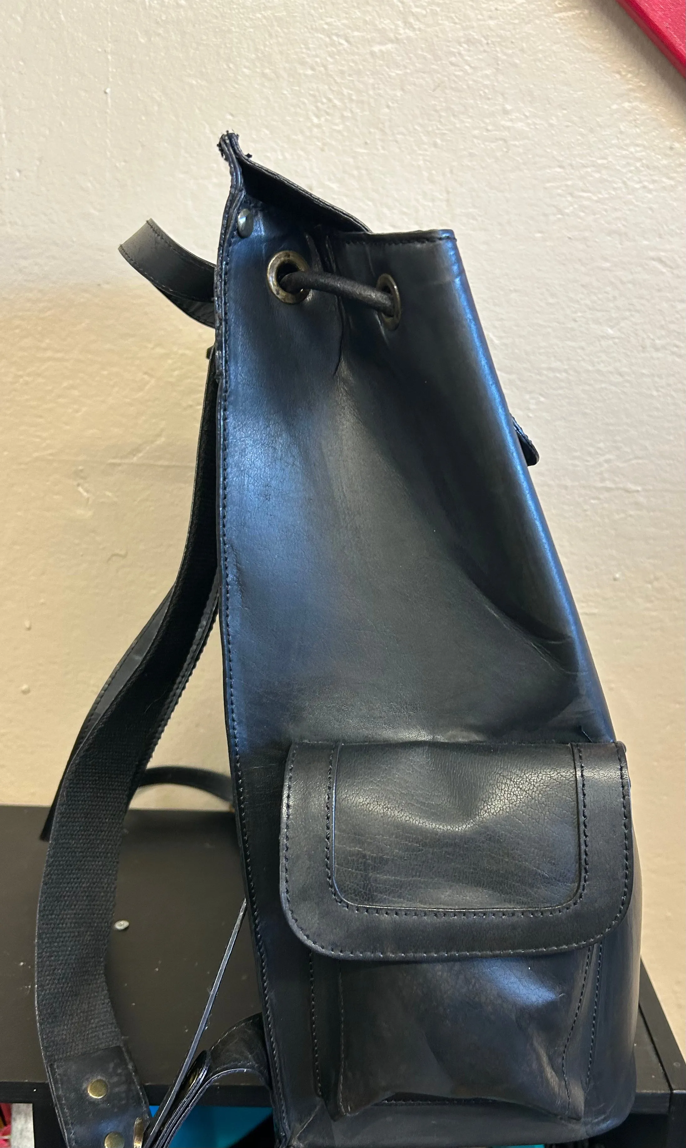 Black Leather Backpack