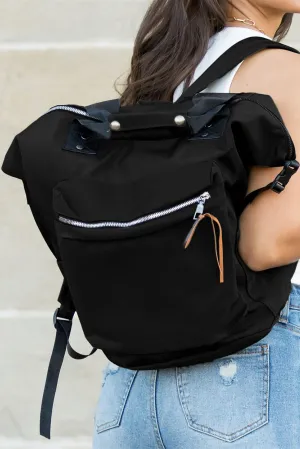 Black Multi-pockets Large Capacity Backpack 24*15*40cm