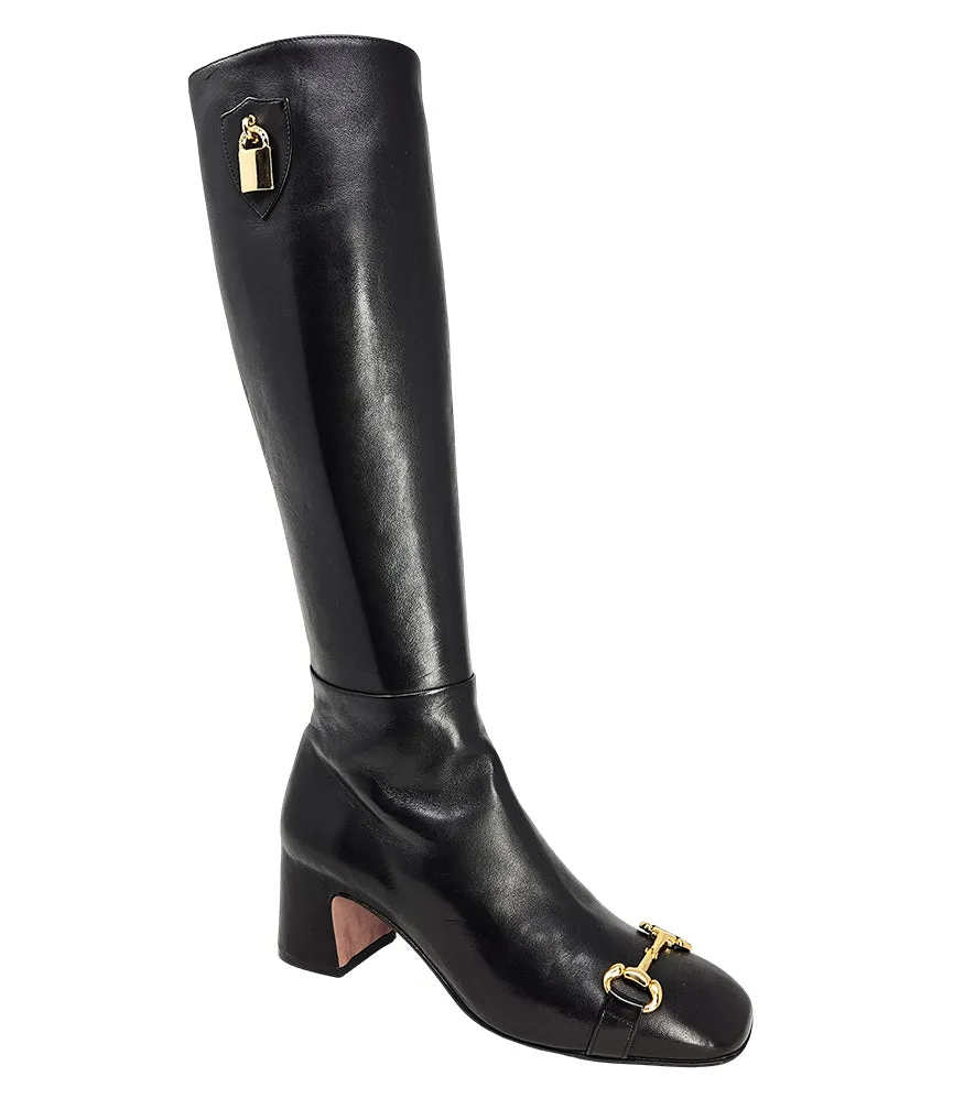 Black Tall Lock Boot