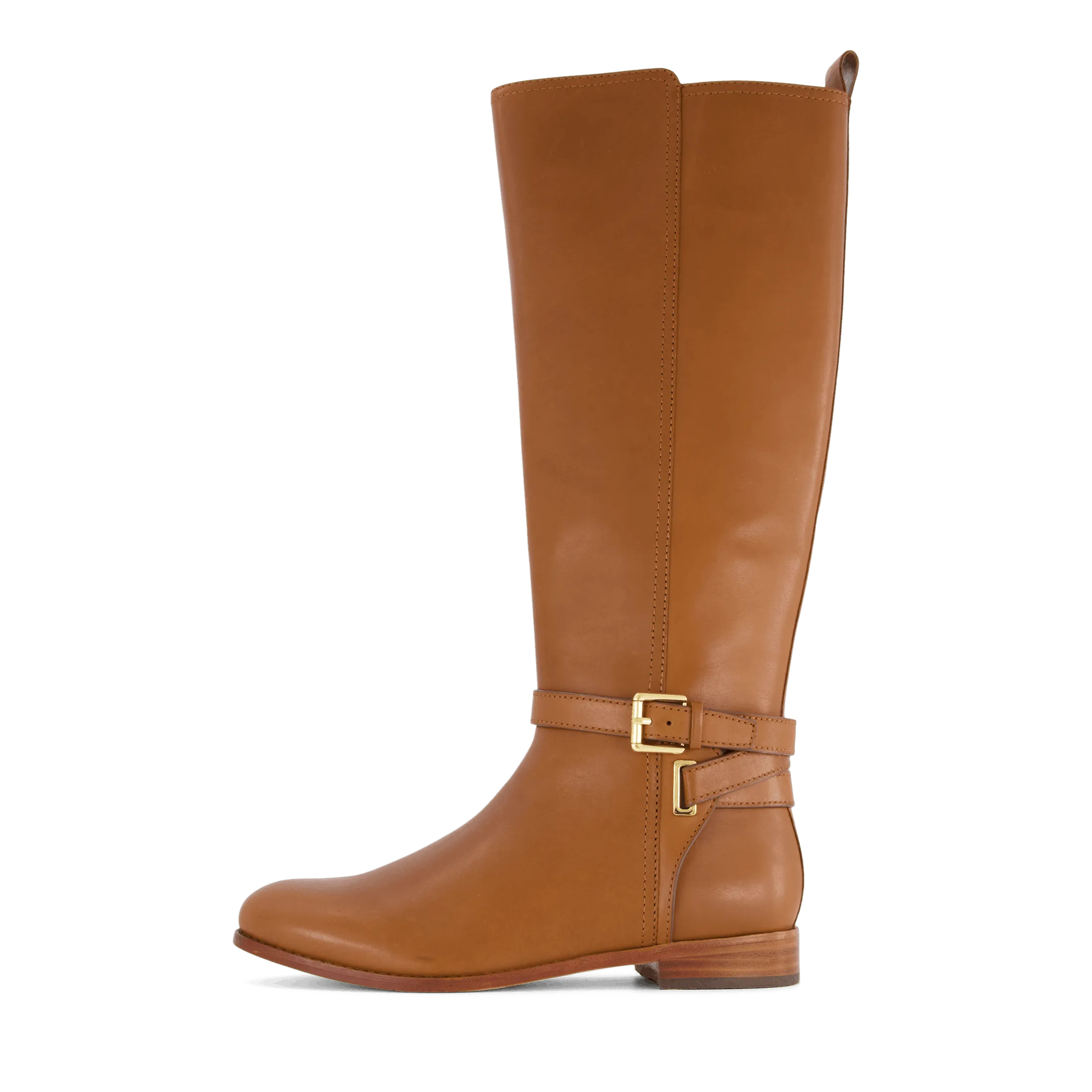 Blayke Burnished Leather Tall Boot Deep Saddle Tan
