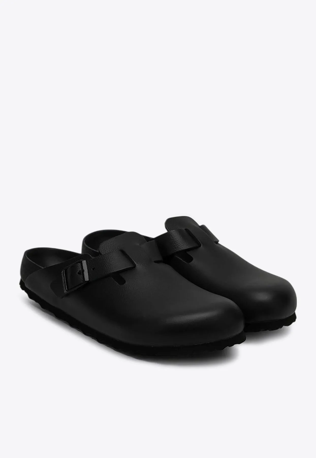 Boston Leather Buckled Clogs