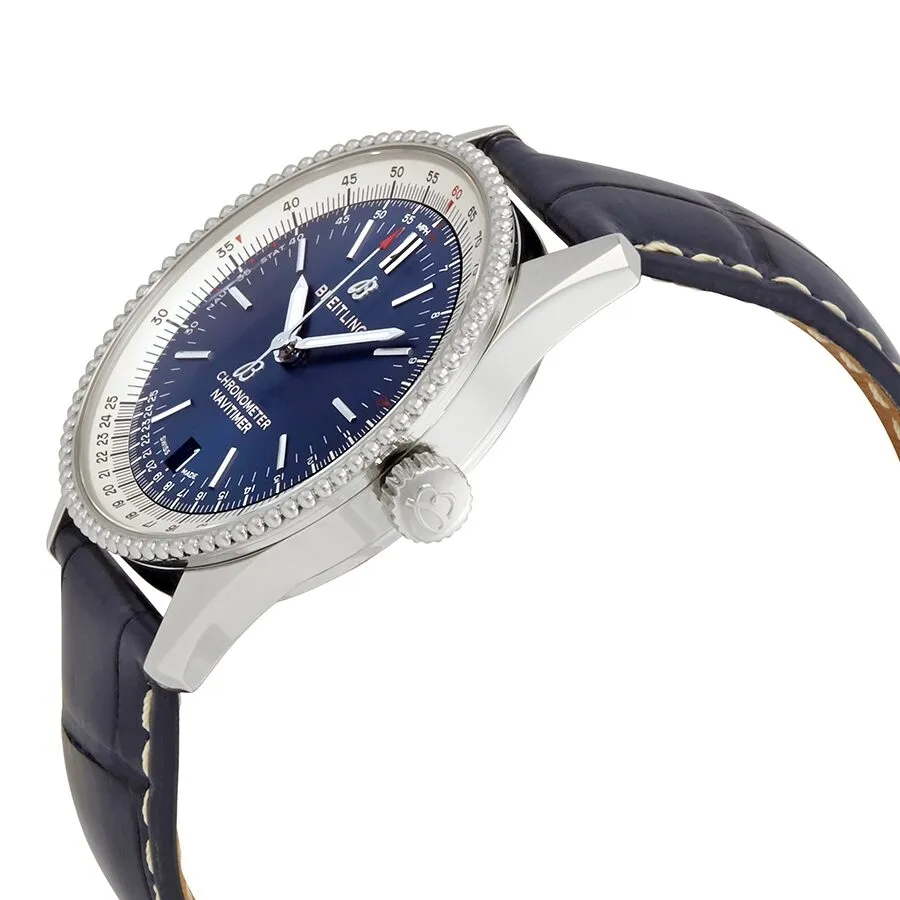 Breitling Automatic Blue Dial Blue Leather Watch A17325211C1P3