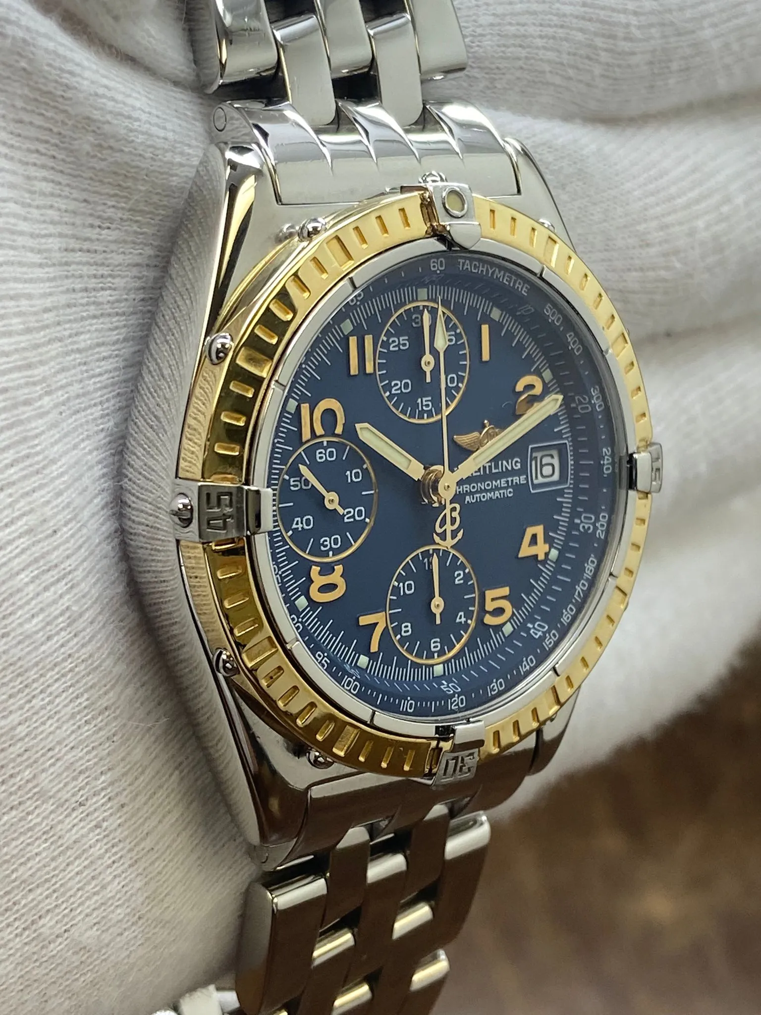 Breitling Chronomat Factory Warranty 39mm D13352 Blue Dial Automatic Men's Watch