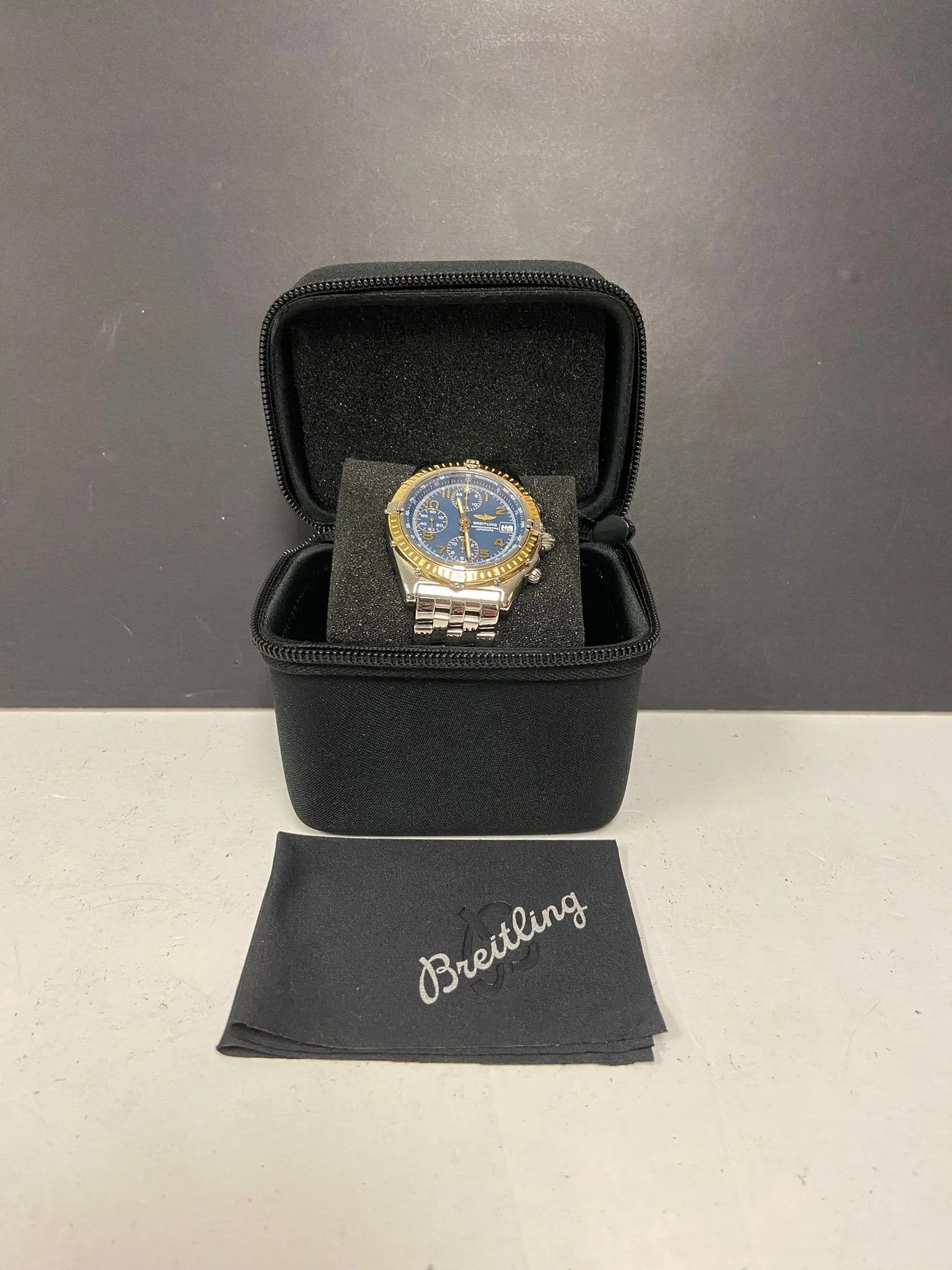 Breitling Chronomat Factory Warranty 39mm D13352 Blue Dial Automatic Men's Watch