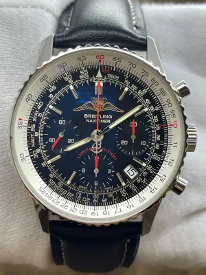 Breitling Navitimer AOPA 75th Ann 750pcs Custom Strap A23322 Black Dial Automatic Men's Watch