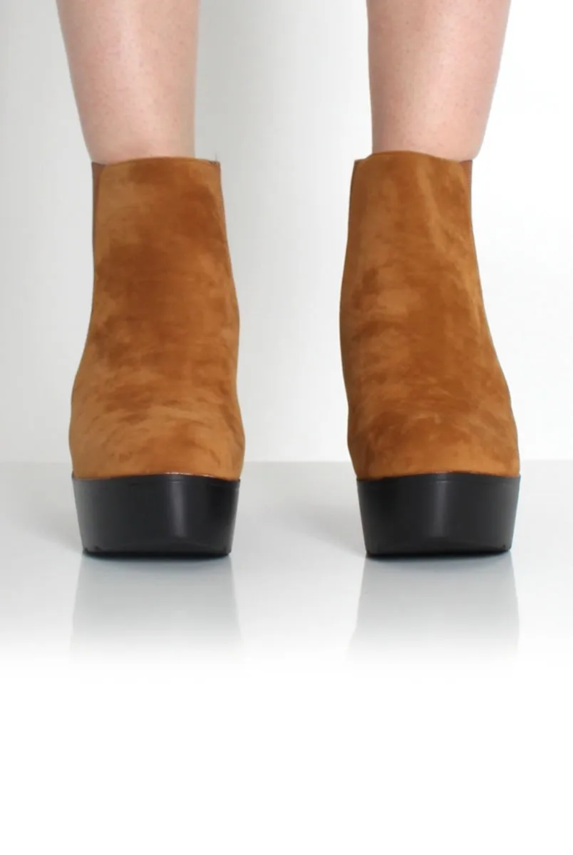 Brenna Tan Suede Platform Boots