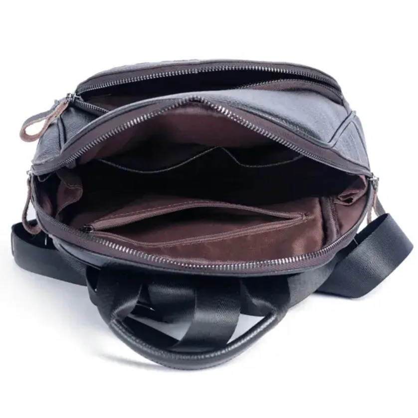Butterfly Dahlia Genuine Leather Backpack
