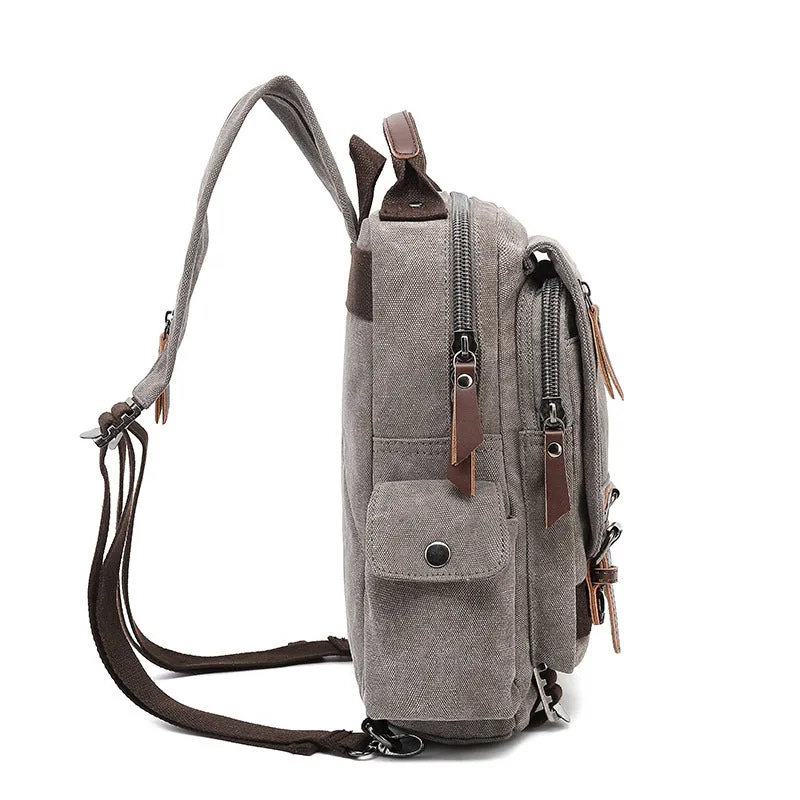 Canvas With Leather Backpack Canvas Shoulder Bag Canvas Travel Backpack