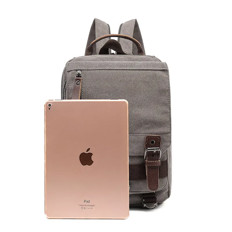 Canvas With Leather Backpack Canvas Shoulder Bag Canvas Travel Backpack