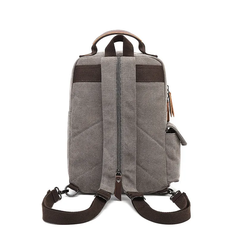 Canvas With Leather Backpack Canvas Shoulder Bag Canvas Travel Backpack