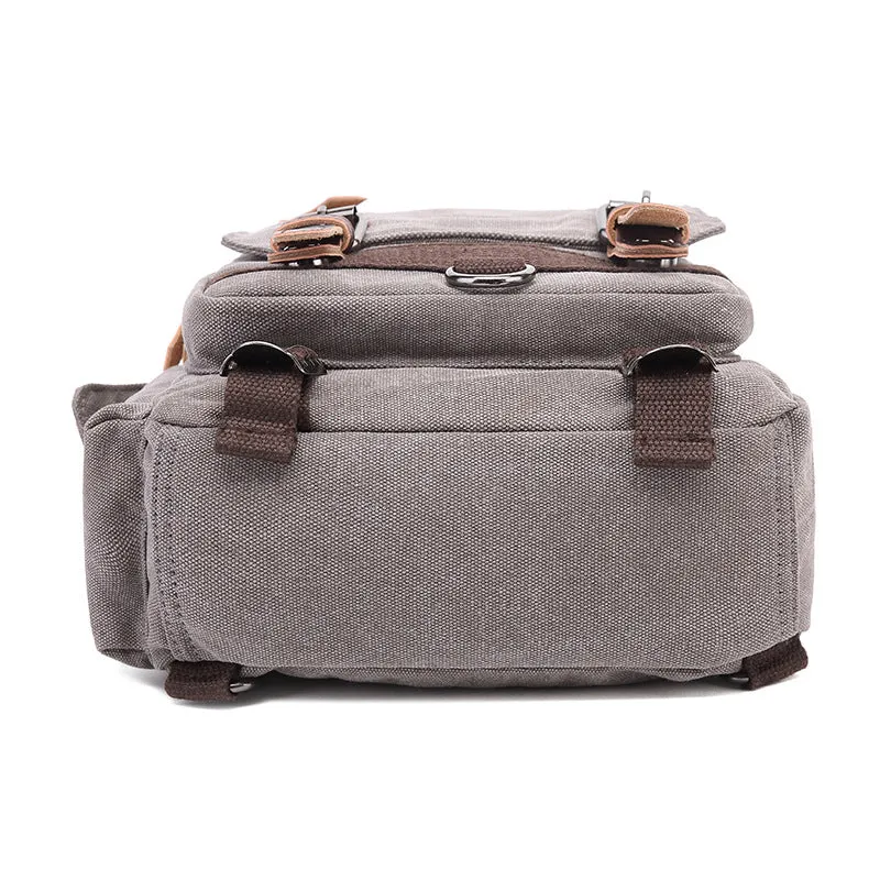 Canvas With Leather Backpack Canvas Shoulder Bag Canvas Travel Backpack