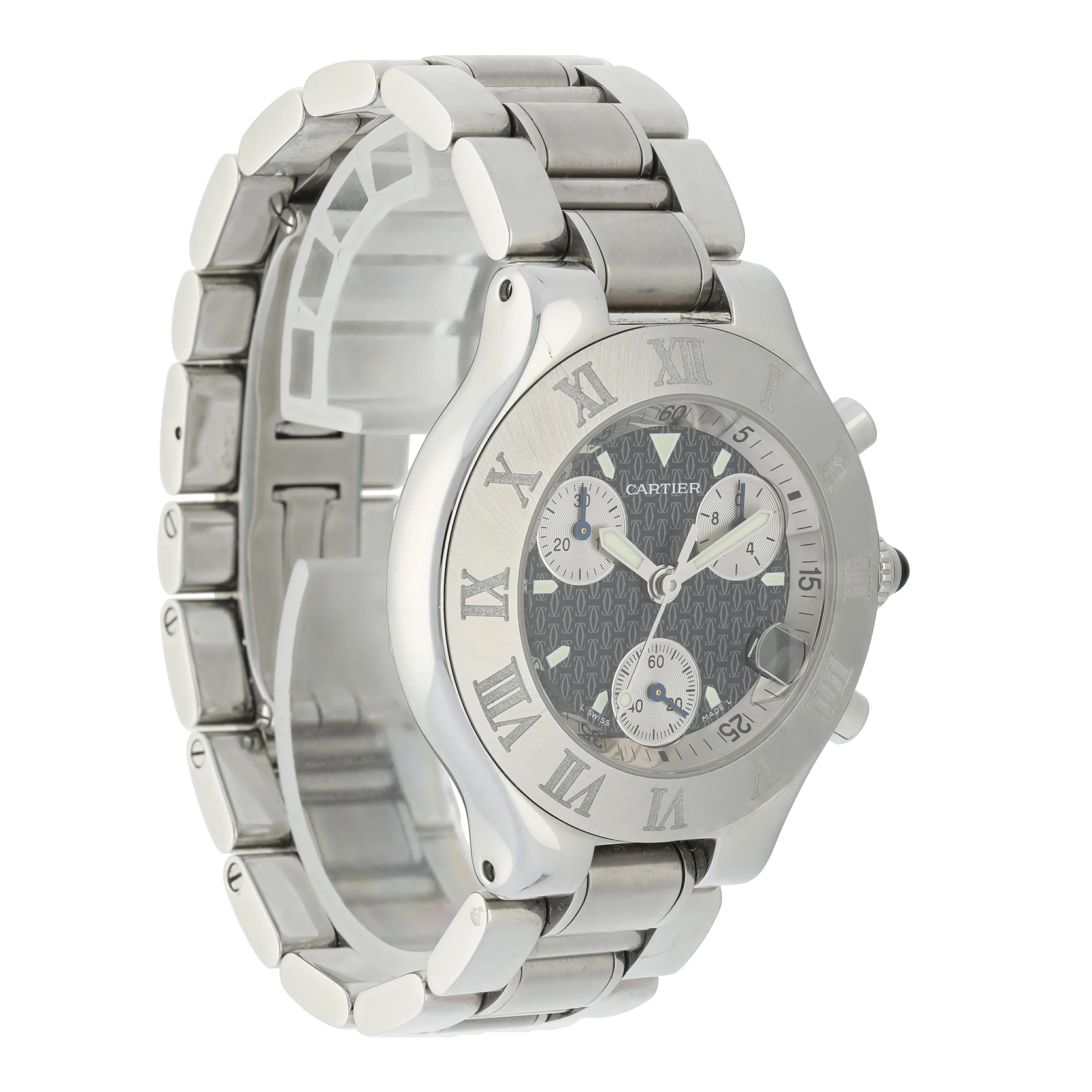 Cartier Must 21 Chronoscaph 2424 Mens Watch Box & Papers