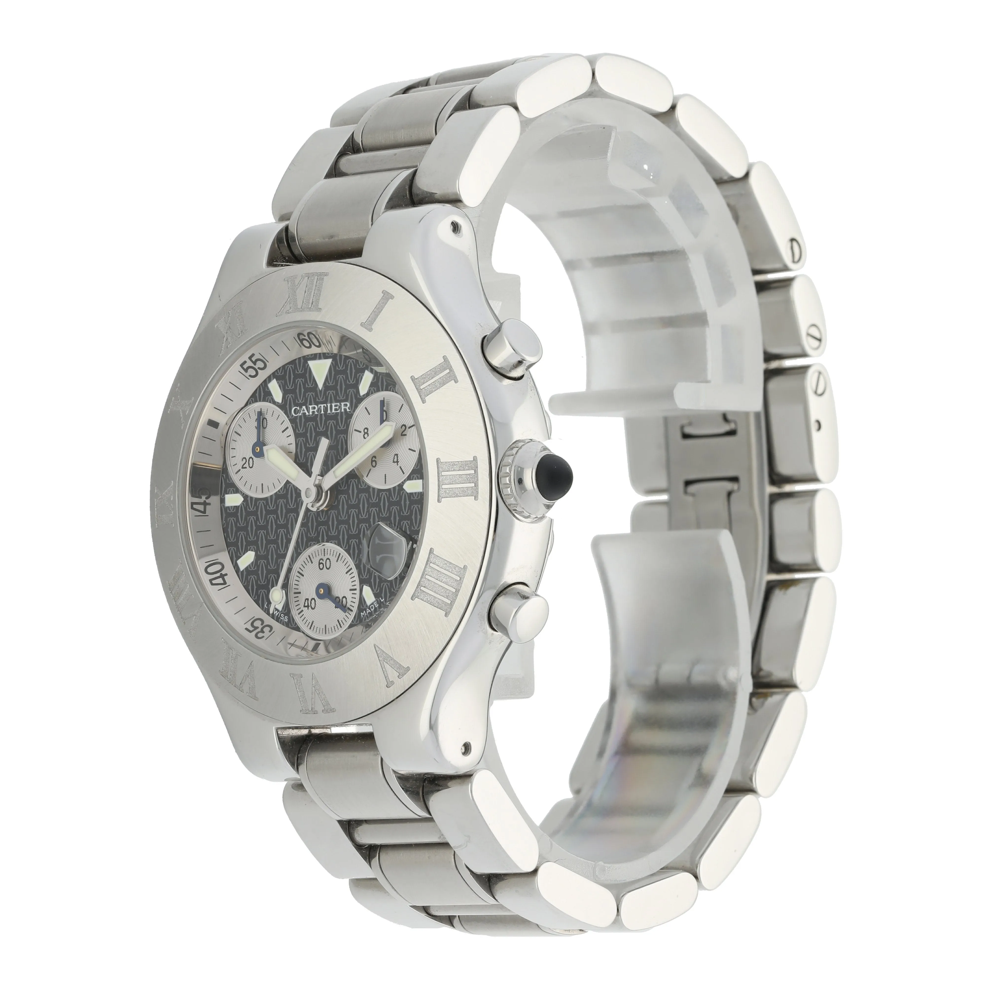 Cartier Must 21 Chronoscaph 2424 Mens Watch Box & Papers