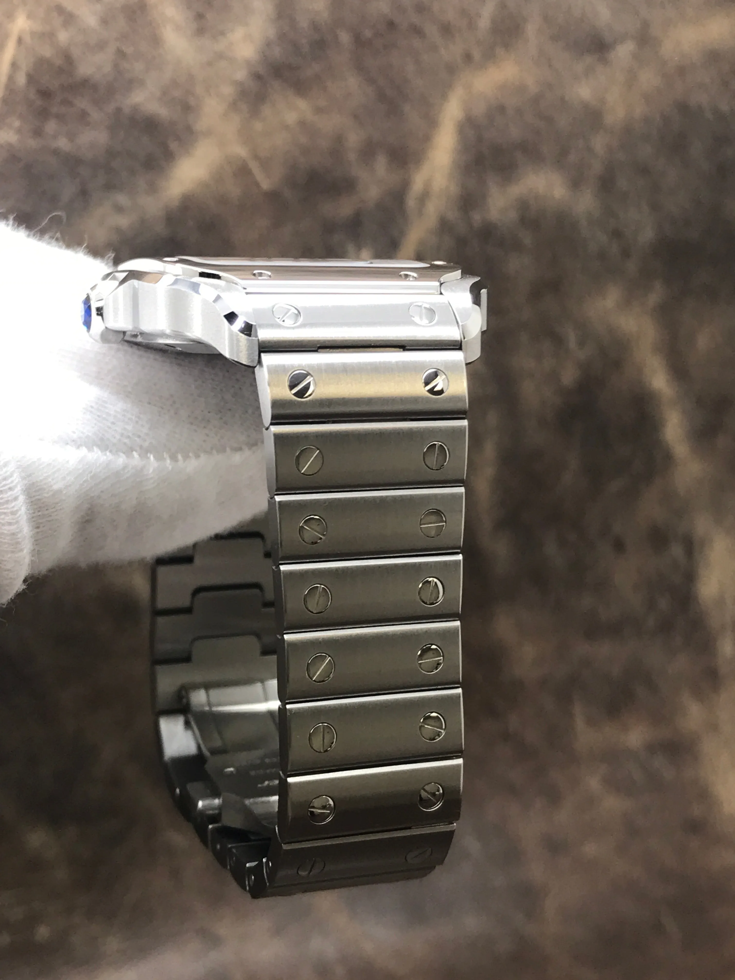 Cartier Santos 100 Midsize WSSA0029 White Roman Dial Automatic Watch