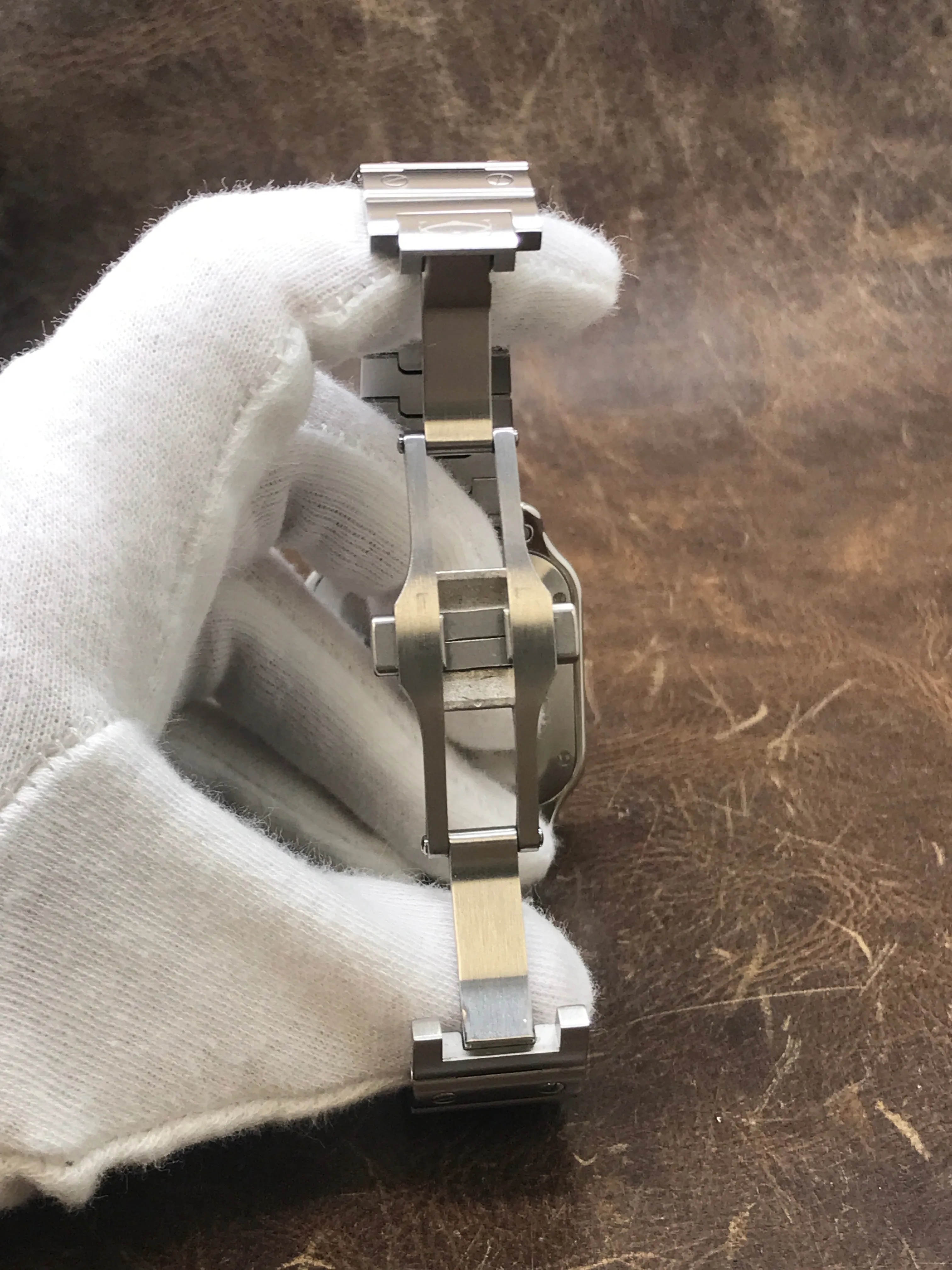 Cartier Santos 100 Midsize WSSA0029 White Roman Dial Automatic Watch