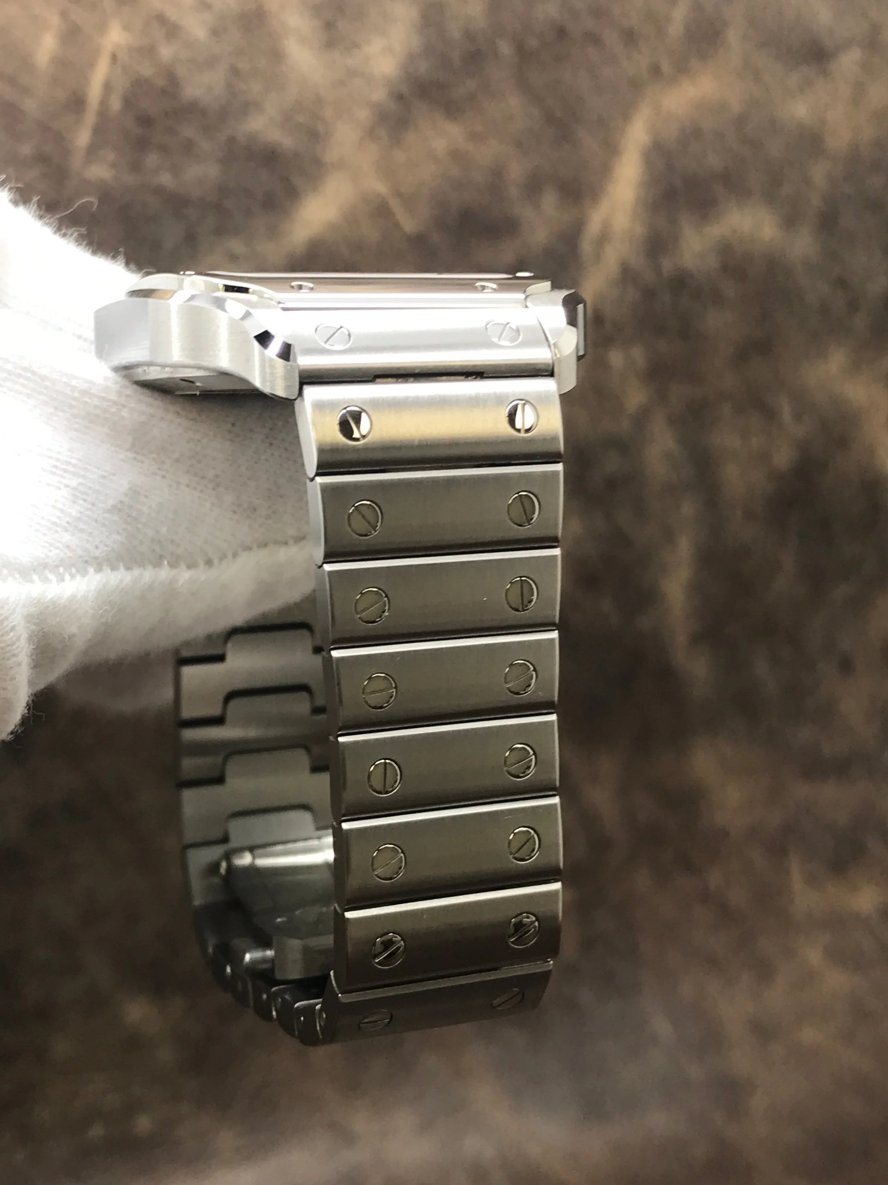 Cartier Santos 100 Midsize WSSA0029 White Roman Dial Automatic Watch