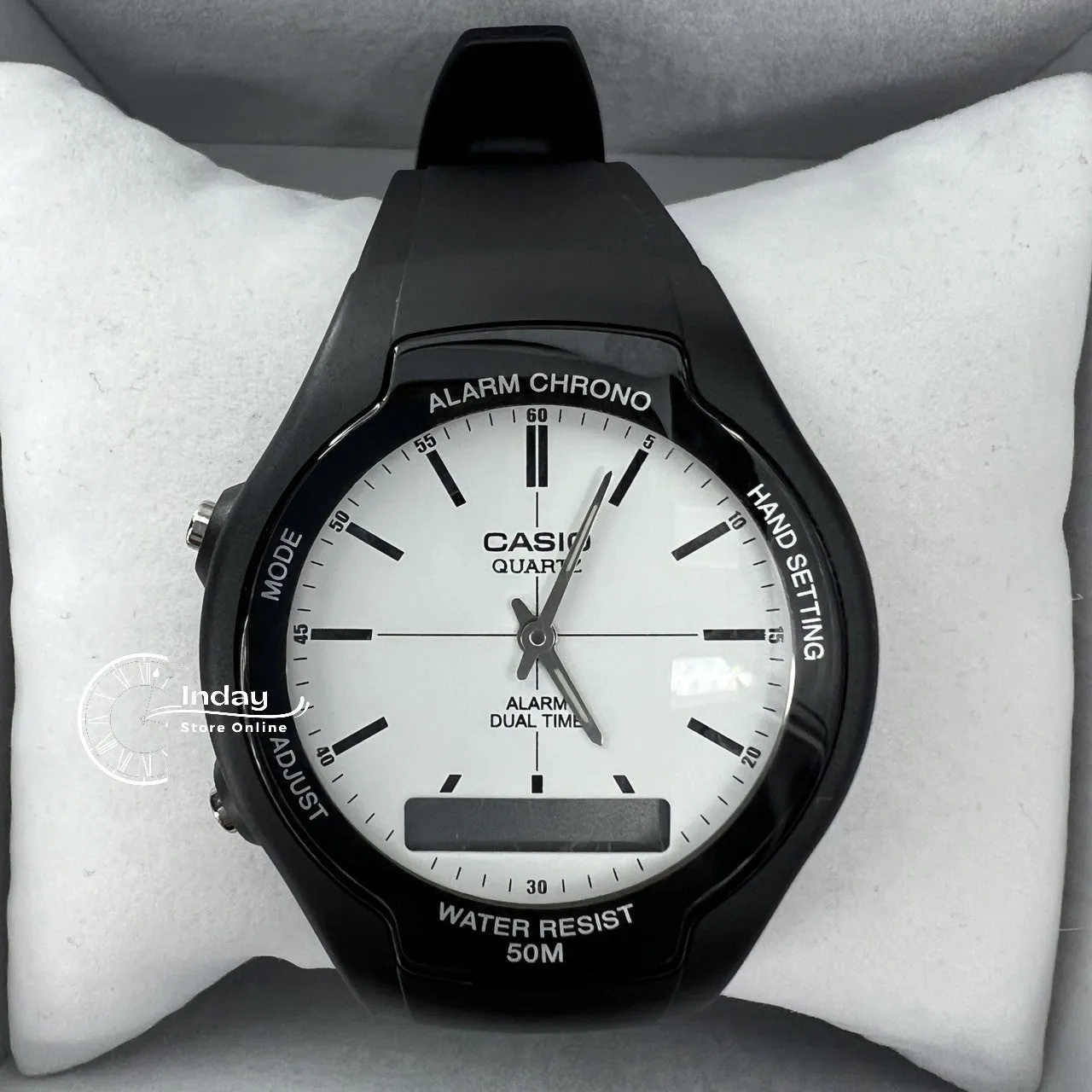 Casio Analog-Digital Men's Watch AW-90H-7E Resin Band Resin Glass