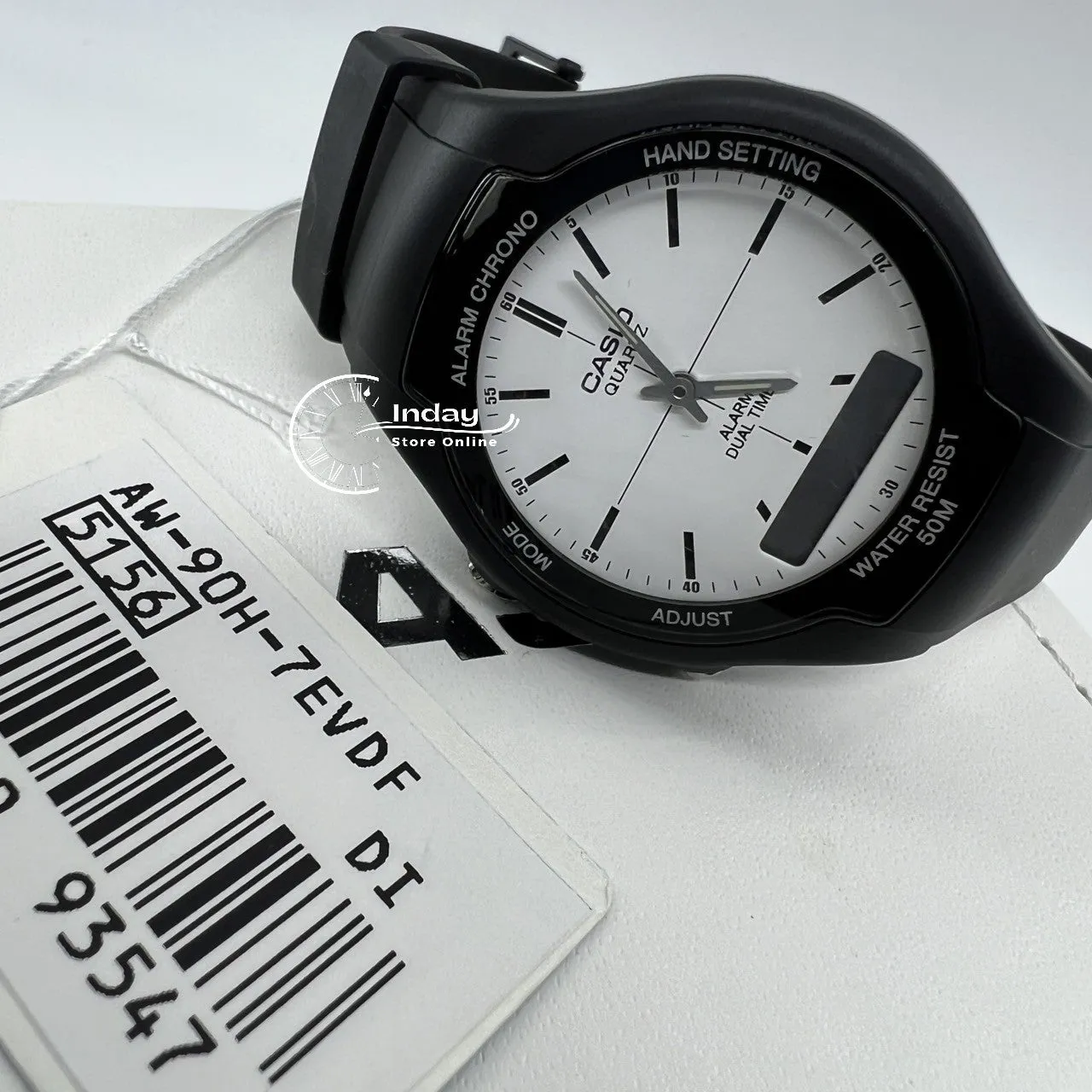 Casio Analog-Digital Men's Watch AW-90H-7E Resin Band Resin Glass