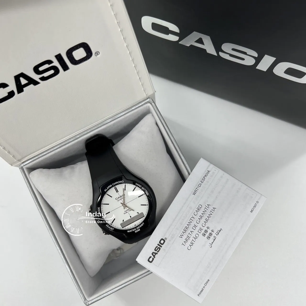 Casio Analog-Digital Men's Watch AW-90H-7E Resin Band Resin Glass