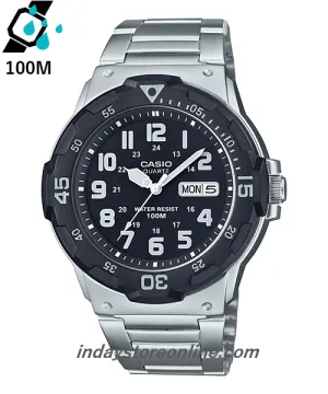 Casio Analog Men's Watch MRW-200HD-1B Diver Style Watch Stainless Steel Strap Resin Glass