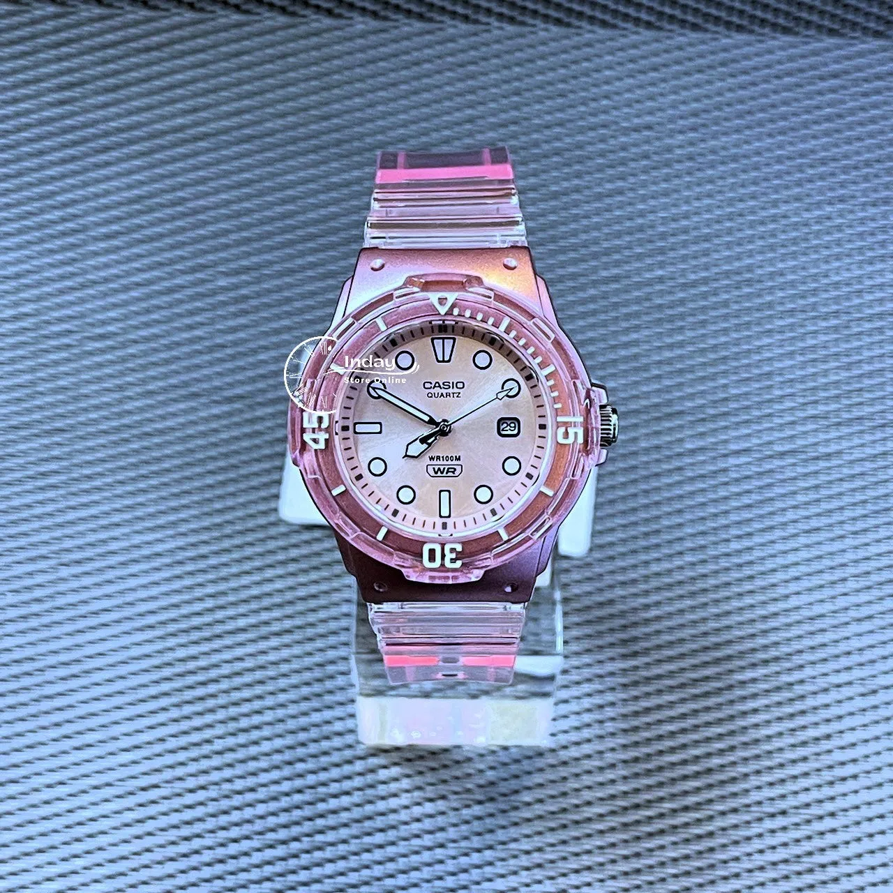 Casio Analog Women's Watch LRW-200HS-4E Resin Band Resin Glass Transparent Color