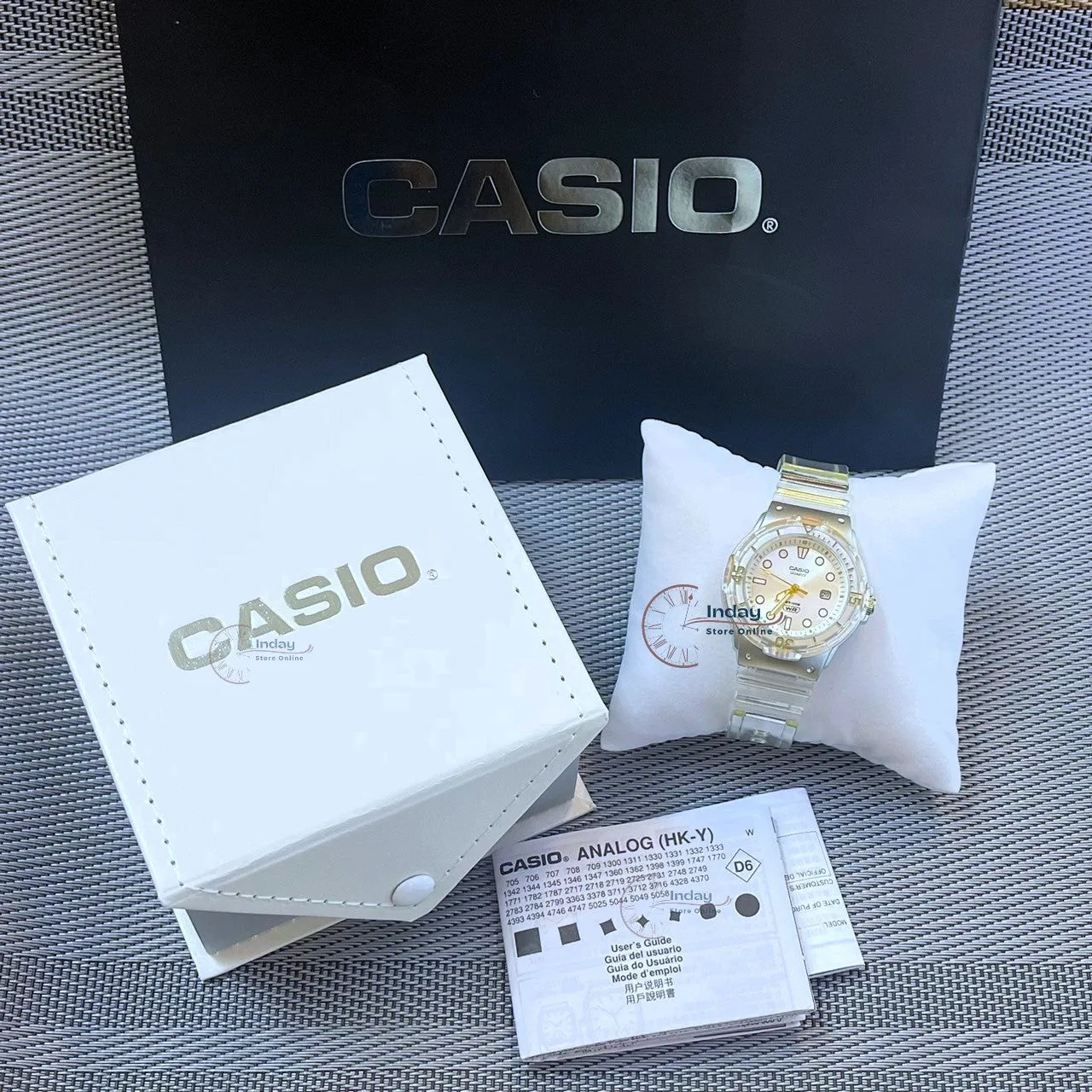 Casio Analog Women's Watch LRW-200HS-7E Resin Band Resin Glass Transparent Color