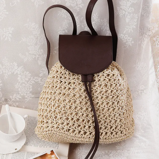 Casual Straw Backpack