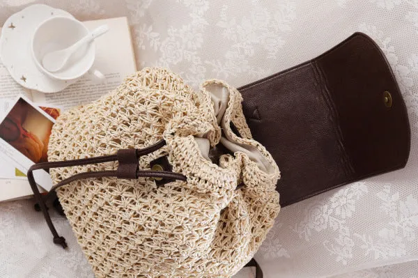Casual Straw Backpack