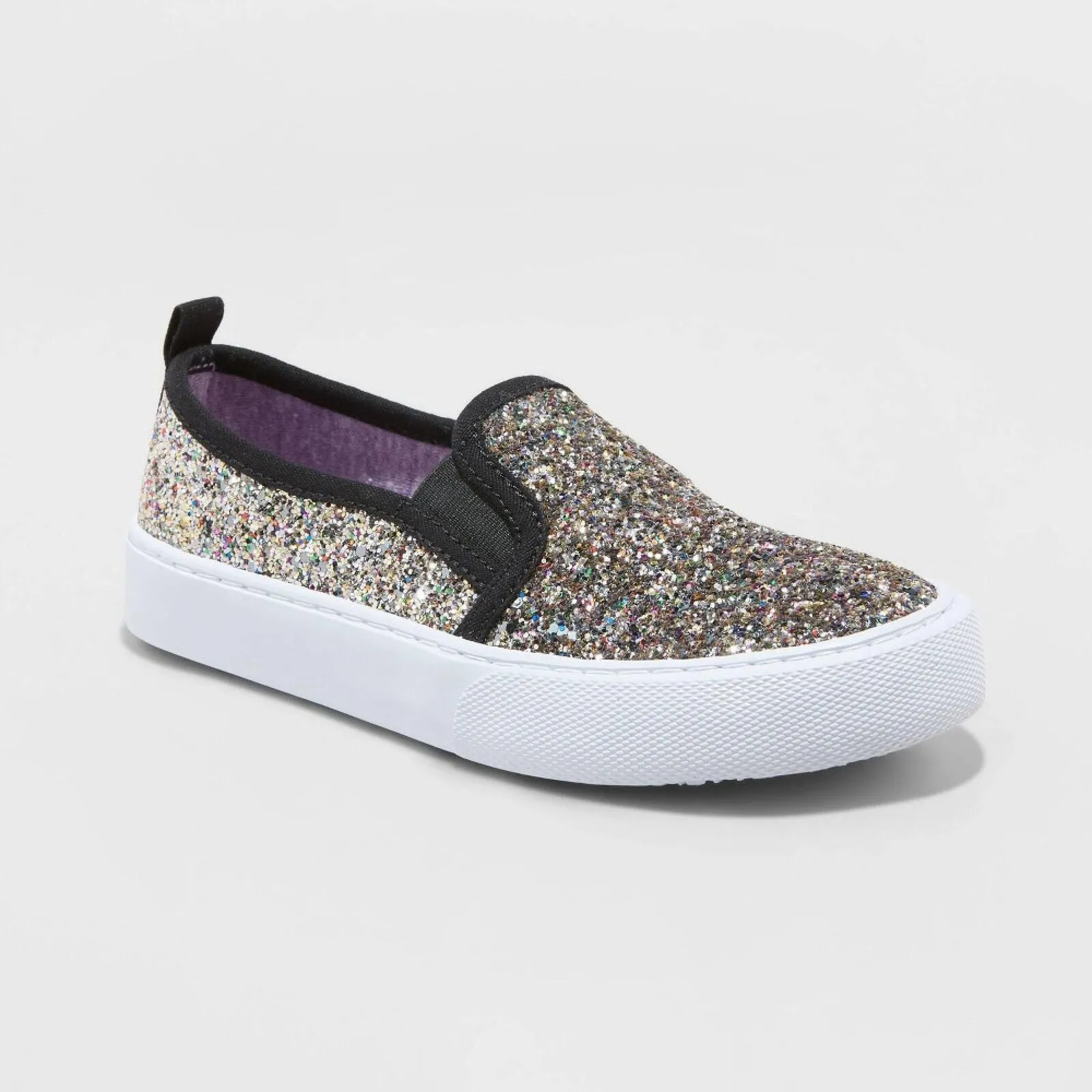 Cat & Jack Girls Carey Glitter Slip-On Sneakers 87831649 Black Multi 5