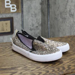 Cat & Jack Girls Carey Glitter Slip-On Sneakers 87831649 Black Multi 5