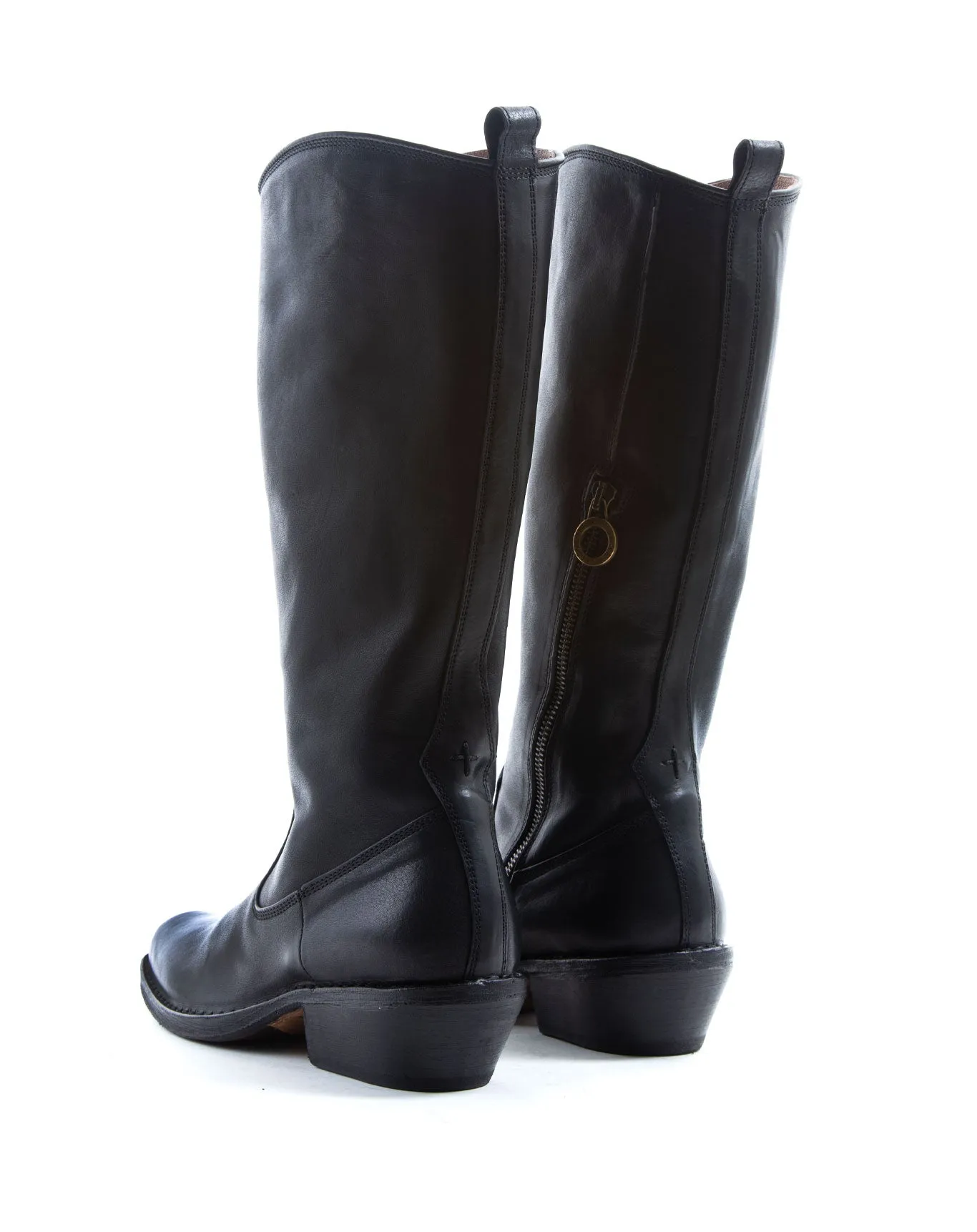 CATY Black Leather Tall Boots
